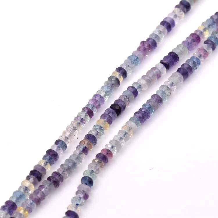 Perle Rondelle à Facettes En Fluorite 4x2mm -Trou: 0.7mm (1 Fil-38cm) 1 Perle Rondelle à Facettes En Fluorite 4x2mm -Trou: 0.7mm (1 Fil-38cm)