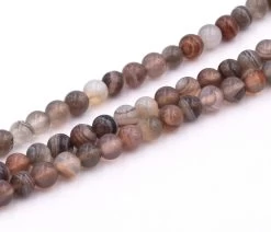 Perles Rondes En Agate D'Afrique 6mm -Trou: 0,8mm - Fil 38cm (1)