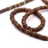 Heishi Perles Rondelles En Coquillage Teinté Marron 6x1-2mm (1 Fil-39cm)
