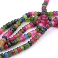 Perle Rondelle Donut Jade Teintée Mix 6x4mm - Trou: 1mm (1Fil-38cm)