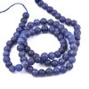 Perle Ronde Agate Bleue 4mm - Trou 0.6mm (1 Fil-33cm)