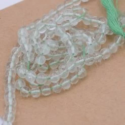 Perle Ronde Quartz Prasiolite 5.5-6mm - Trou 0.6mm (1 Fil-33cm)