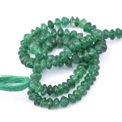 Perle Bouton Bicone En Aventurine Vert Foncé 5x3mm (1 Fil-33cm)