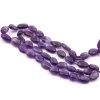 Perle Ovale Plate En Améthyste 8-11x5-7mm - Trou: 0.5mm (1 Fil-32cm)