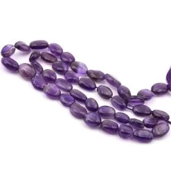 Perle Ovale Plate En Améthyste 8-11x5-7mm - Trou: 0.5mm (1 Fil-32cm)