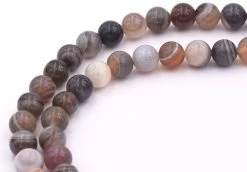 Perles Rondes En Agate D'Afrique 8mm -Trou: 1mm - 1 Fil (1)