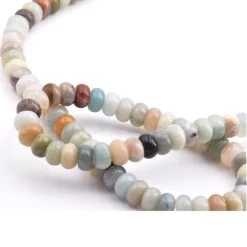 Perles Rondelles Donuts Amazonite 8x5mm - Trou: 1mm (1 Fil - 37cm)