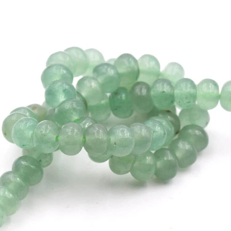Perles Rondelles Donuts Aventurine 8x5mm - Trou: 1mm (1 Fil-38cm) 1 Perles Rondelles Donuts Aventurine 8x5mm - Trou: 1mm (1 Fil-38cm)
