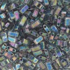 Cc2040d -Miyuki HALF Tila Perles Gray Rnbow Luster 2.5mm (35 Perles)