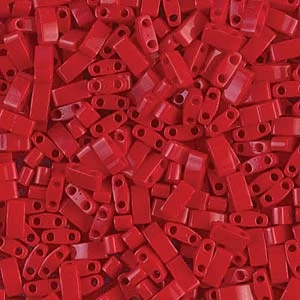 Cc408 -Miyuki HALF Tila Perles Opaque Red 2.5mm (35 Perles) 1 Cc408 -Miyuki HALF Tila Perles Opaque Red 2.5mm (35 Perles)