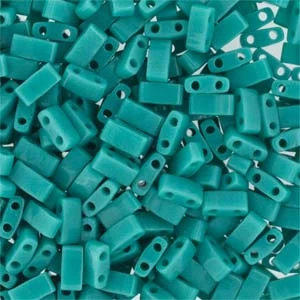 Cc412 -Miyuki HALF Tila Perles Opaque Turquoise Green 2.5mm (35 Perles) 1 Cc412 -Miyuki HALF Tila Perles Opaque Turquoise Green 2.5mm (35 Perles)