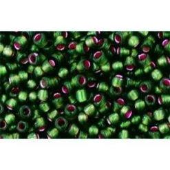 Cc2204 - Perles De Rocaille Toho 11/0 Silver Lined Frosted Olivine/pink (10g)