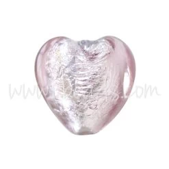 Perle De Murano Coeur Améthyste Et Argent 10mm (1)