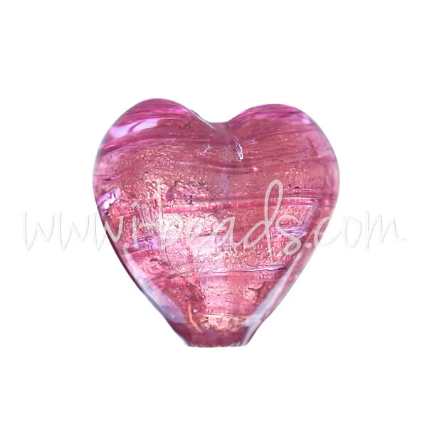 Perle De Murano Coeur Rubis Et Or 10mm (1) 1 Perle De Murano Coeur Rubis Et Or 10mm (1)