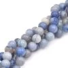 Perles Rondes Aventurine Bleu 10mm Sur Fil 38 Cm 36 Perles (1 Fil)