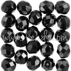 Perles Facettes De Bohème Jet 8mm (25)