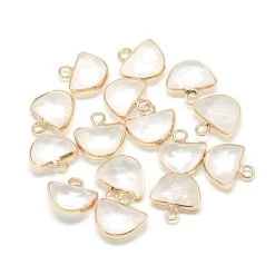 Pendentif Demi Lune Breloque En Cristal De Quartz Transparent - 13mm (1)