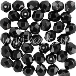 Perles Facettes De Bohème Jet 6mm (50)