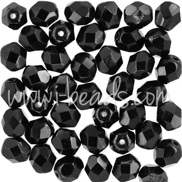Perles Facettes De Bohème Jet 6mm (50) 1 Perles Facettes De Bohème Jet 6mm (50)