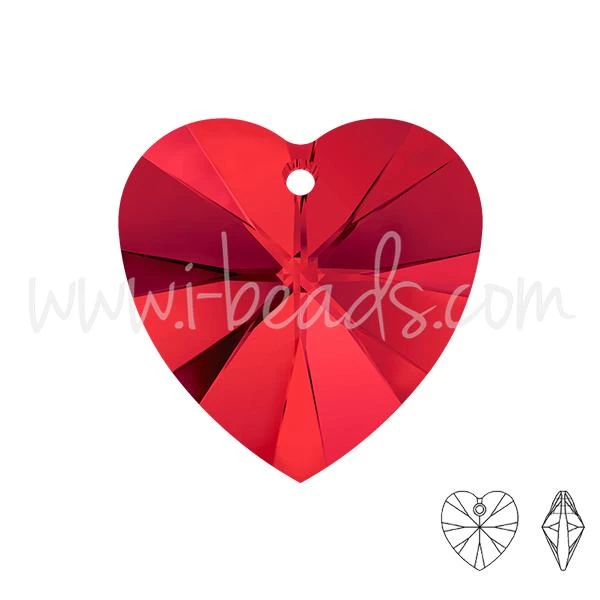 Pendentif Coeur Swarovski Light Siam 10mm (2) 1 Pendentif Coeur Swarovski Light Siam 10mm (2)