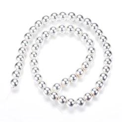 Perles D'hématite Reconstituée Argenté 3.5 Mm - 1 Rang - 130 Perles (vendues Par 1 Rang)