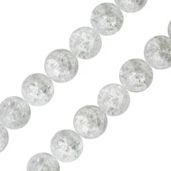 Perles Rondes Cristal De Quartz Craquelé 10mm Sur Fil (1)