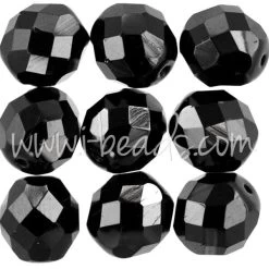 Perles Facettes De Bohème Jet 12mm (6)