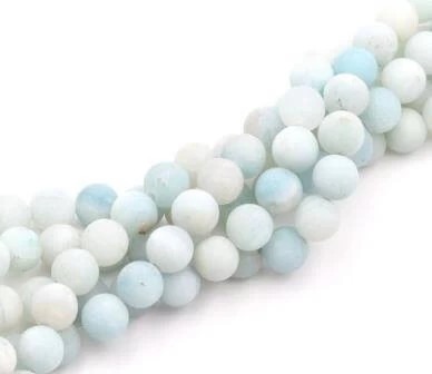 Perles Rondes Amazonite Naturelle Mate 8mm Sur Fil (1 Fil) 1 Perles Rondes Amazonite Naturelle Mate 8mm Sur Fil (1 Fil)
