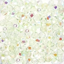 Perles Facettes De Bohème Peridot Ab 4mm (100)