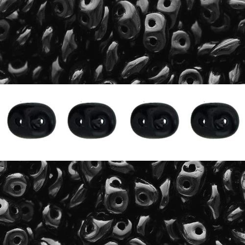 Perles Super Duo 2.5x5mm Jet (10g) 1 Perles Super Duo 2.5x5mm Jet (10g)