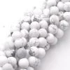 Perles Rondes Howlite Blanc Matte - 8mm Sur Fil (1)