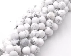 Perles Rondes Howlite Blanc Matte - 8mm Sur Fil (1)