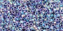 Cc776 - Perles Toho Treasure 11/0 Rainbow Aqua/purple Lined (5g)