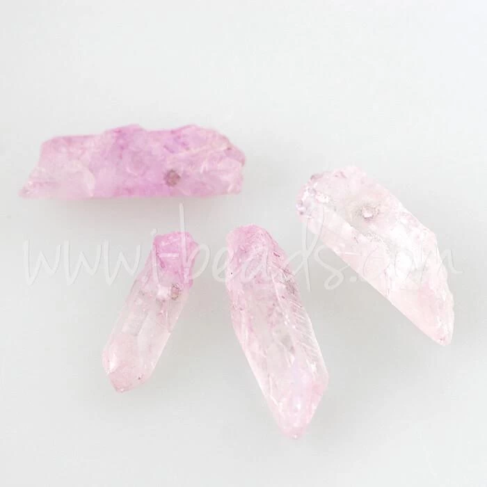 Pendentifs Cristal De Quartz Naturel Pink Crystal (4) 1 Pendentifs Cristal De Quartz Naturel Pink Crystal (4)