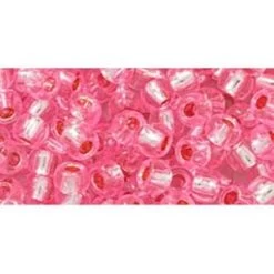 Cc38 - Perles De Rocaille Toho 6/0 Silver-lined Pink (10g)