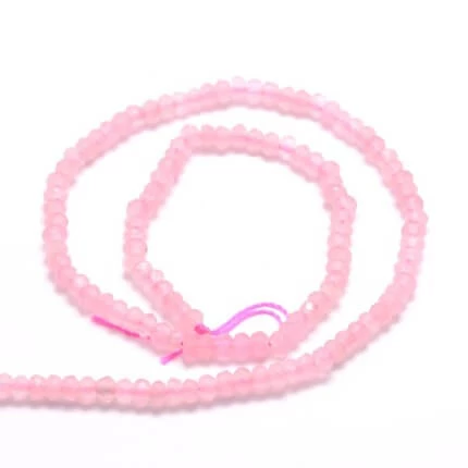 Perle Jade Teinté Rose Rondelle à Facettes 4X2.5mm - Trou:1mm (1 Rang) 1 Perle Jade Teinté Rose Rondelle à Facettes 4X2.5mm - Trou:1mm (1 Rang)