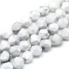 Polygone, Facette,Howlite Blanche,10x9 Mm, Trou: 1 Mm (X3 Unités)