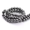Perles Rondes Hématite Reconstituée Magnétique 6 Mm Sur Fil 40 Cm 72 Perles (1 Fil)