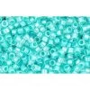 Cc793 - Perles Toho Treasure 11/0 Rainbow Crystal/pale Turquoise Lined (5g)