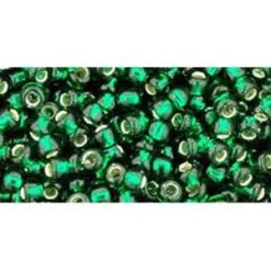 Cc36 - Perles De Rocaille Toho 8/0 Silver Lined Green Emerald (10g)