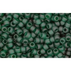 Cc939F - Toho Beads 15/0 Round Transparent Frosted Green Emerald (5gr)