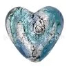 Perle De Murano Coeur Bleu Et Argent 20mm (1)