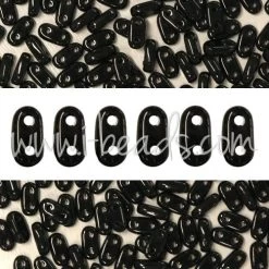 Perles 2 Trous CzechMates Bar 2x6mm Jet (10g)