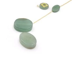 Perles En Aventurine Plate Ovale 14x10mm Trou 1mm (2)