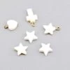 Perle En Nacre Blanche Naturelle étoile 9x9mm, Trou 0.8mm (5)