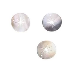 Pendentif Medaille Nacre Ajourée étoile 20mm (Vente Par 2)