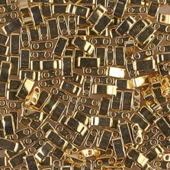 Cc191 -Miyuki HALF Tila Beads 24k Gold Plated 2.5mm (15 Beads)