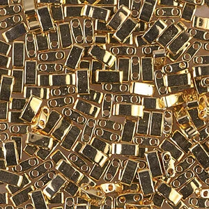 Cc191 -Miyuki HALF Tila Beads 24k Gold Plated 2.5mm (15 Beads) 1 Cc191 -Miyuki HALF Tila Beads 24k Gold Plated 2.5mm (15 Beads)
