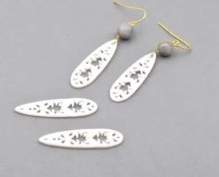 Pendentif Goutte Nacre Blanche Ajourée 40mm (2)