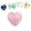 Pendentif Coeur à Facettes En Quartz Rose 13mm - Trou: 1mm (1)